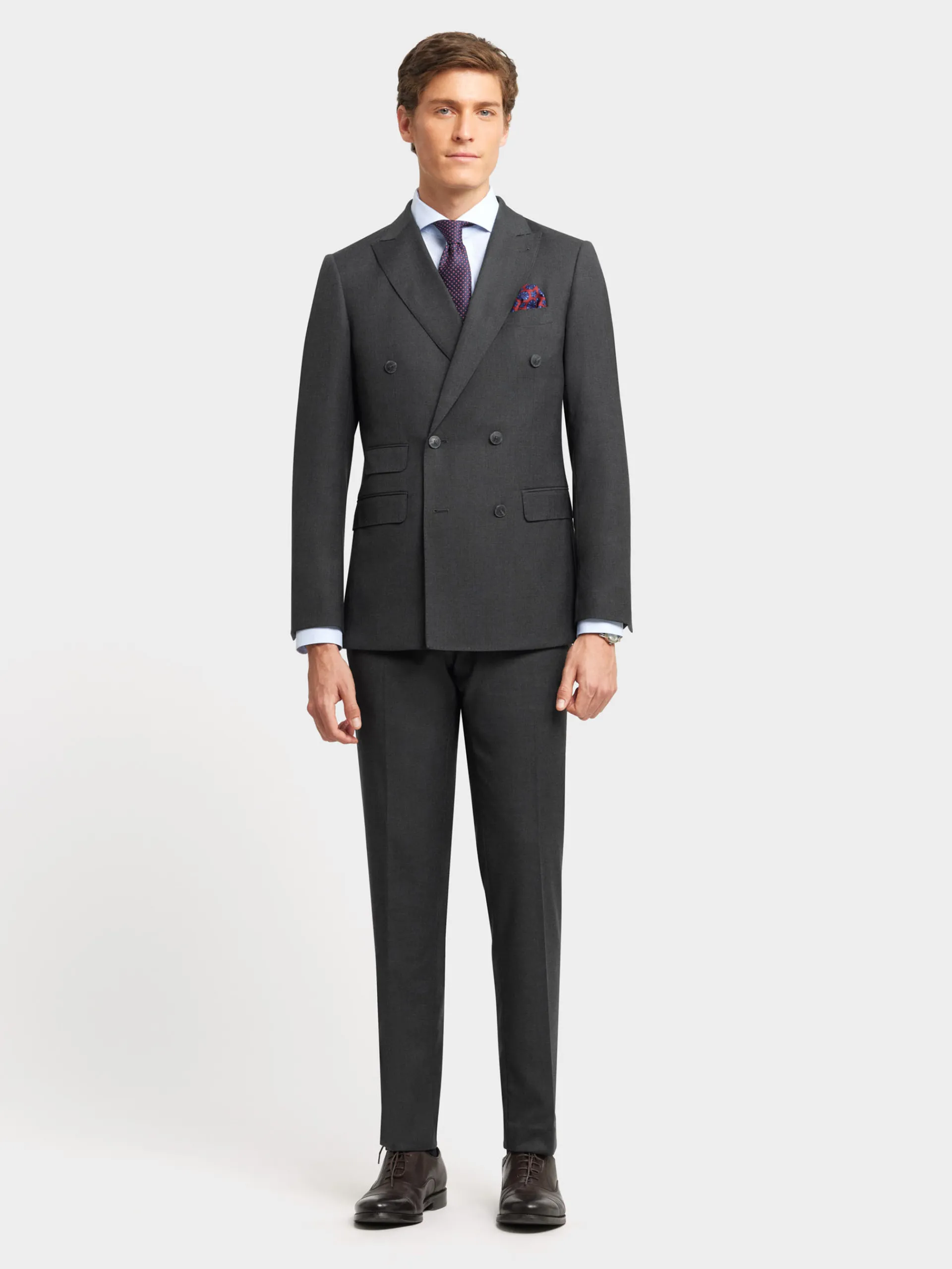 Trajes|Trajes-Alvaro Moreno AMERICANA FIL A FIL CRUZADO Gris