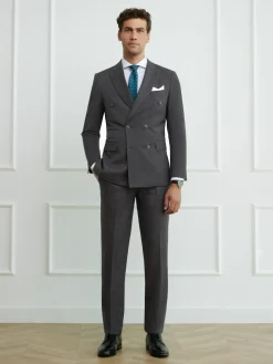 Trajes|Trajes-Alvaro Moreno AMERICANA FIL A FIL CRUZADO Gris