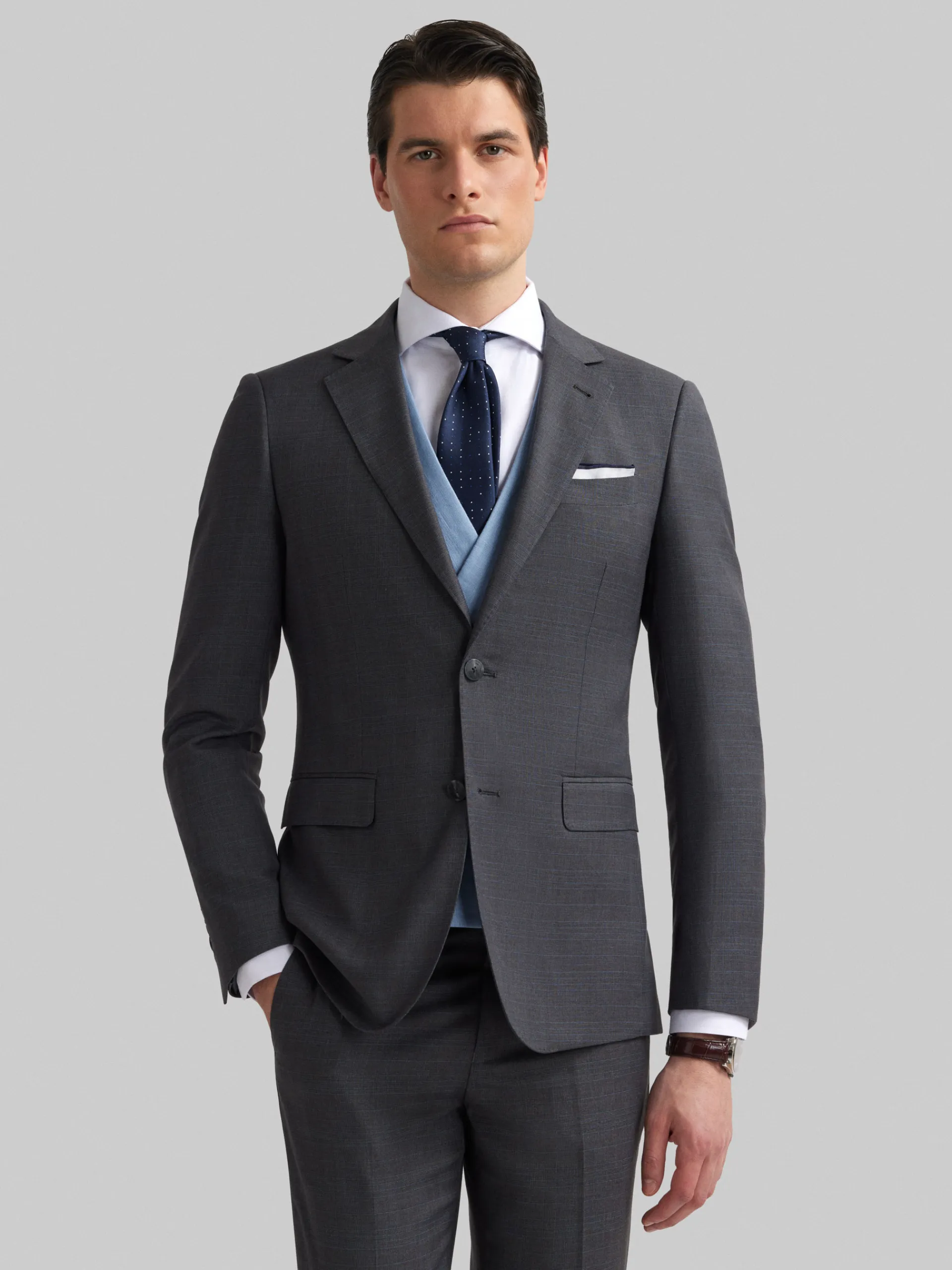 Trajes|Trajes-Alvaro Moreno AMERICANA MILANO GALES Gris