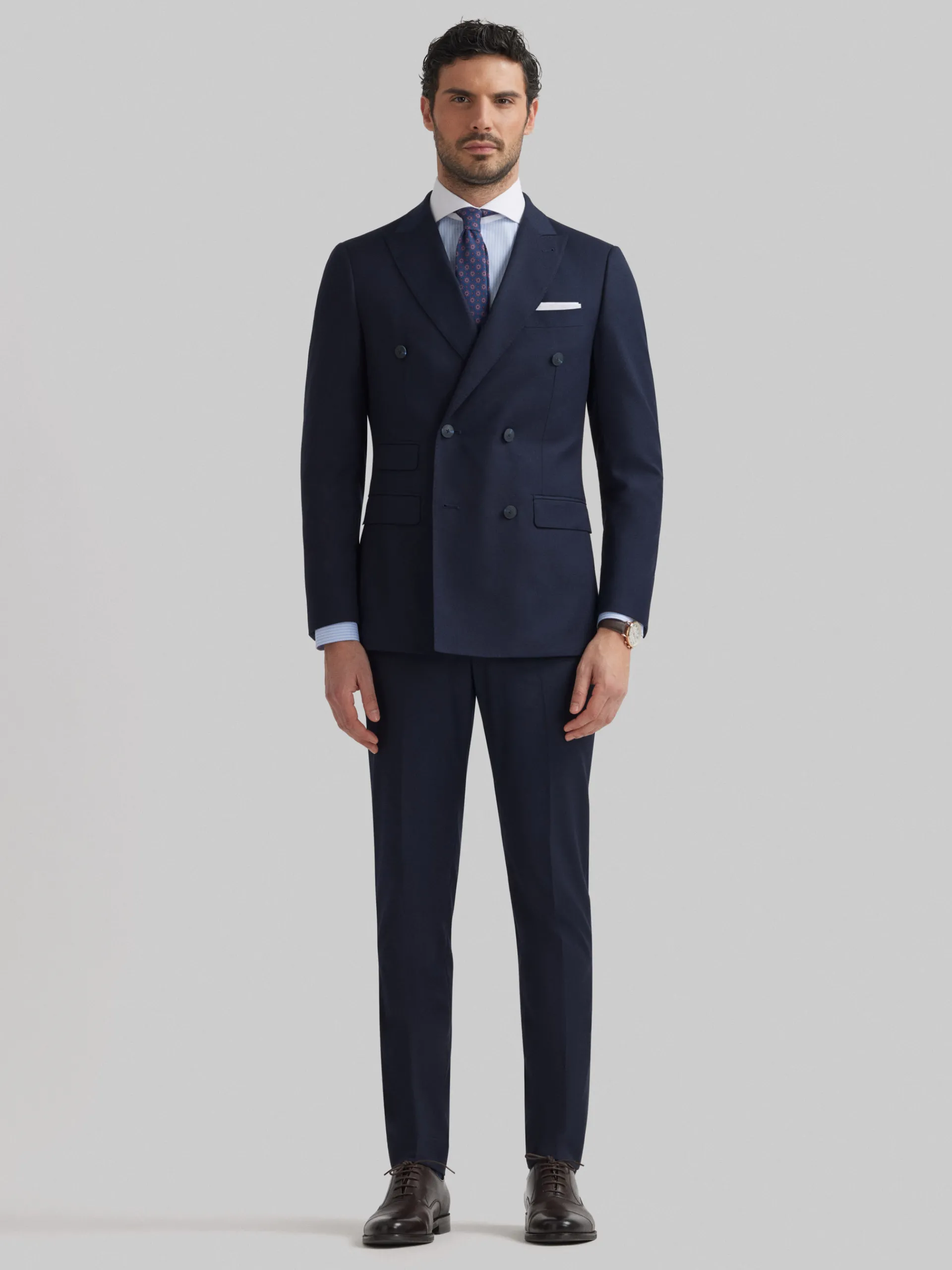 Trajes|Trajes-Alvaro Moreno AMERICANA TWILL CRUZADO Azul Marino