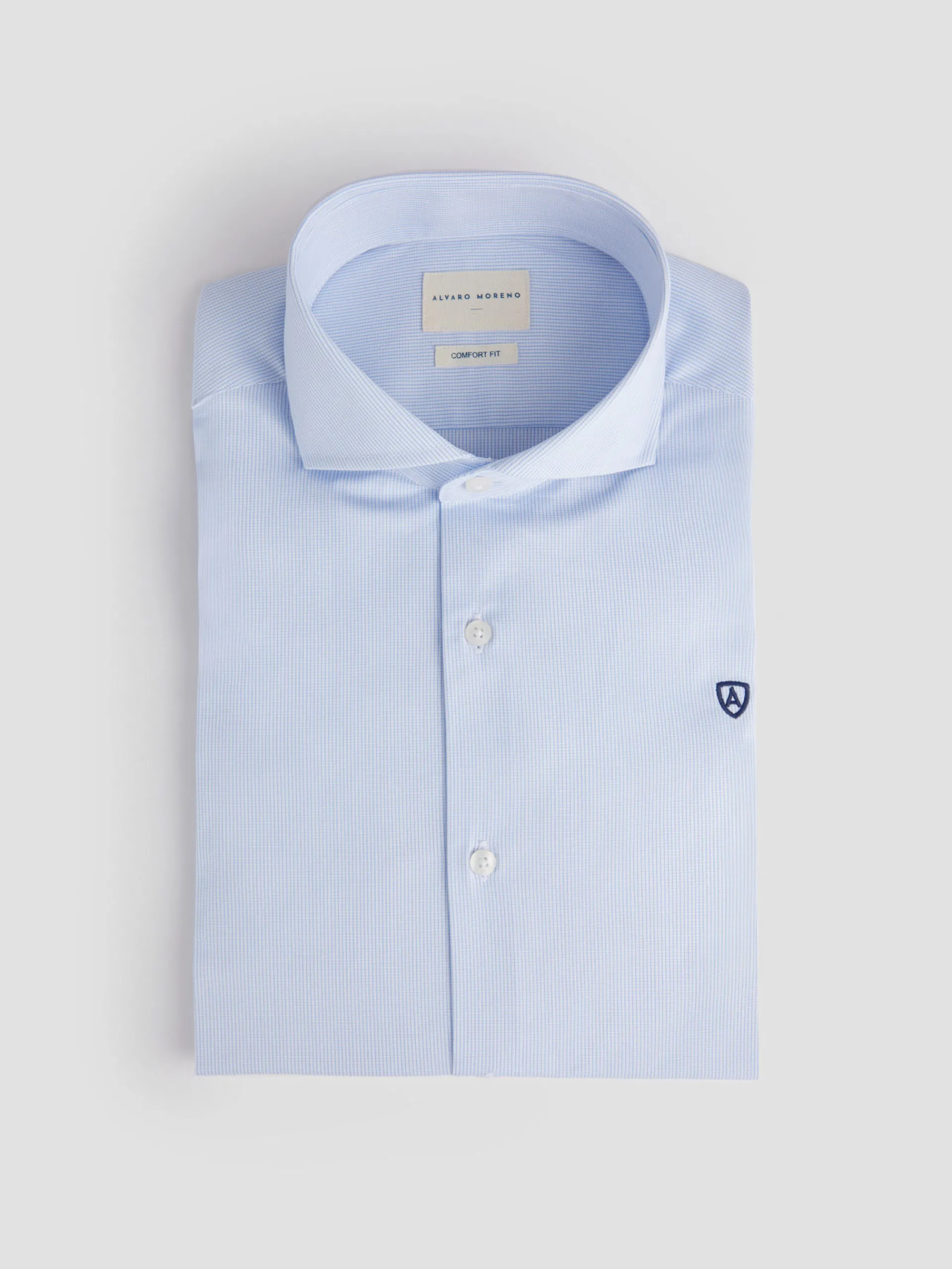 Camisas Vestir|Camisas Vestir-Alvaro Moreno CAMISA COMFORT CHECKS Celeste