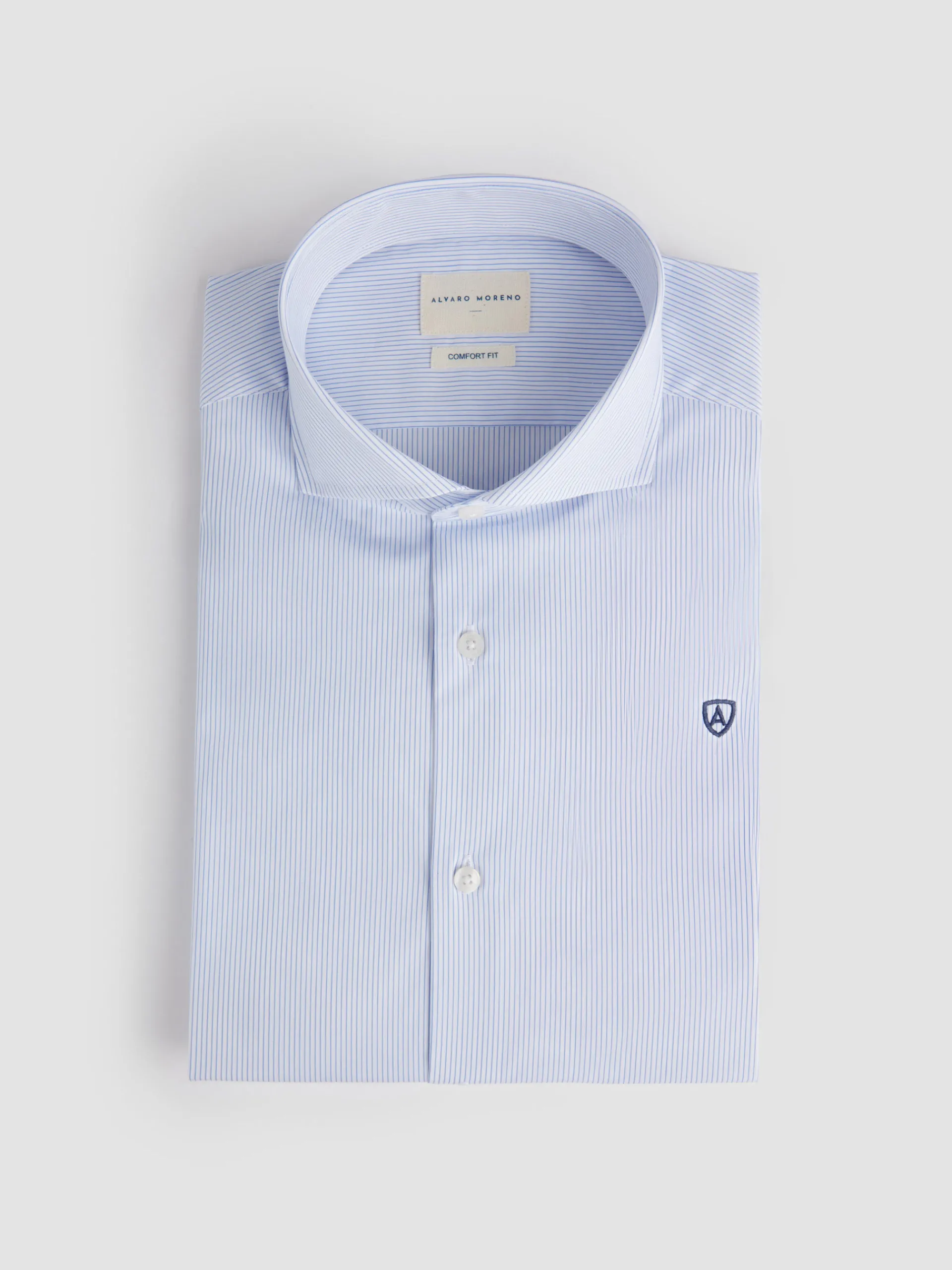 Camisas Vestir|Camisas Vestir-Alvaro Moreno CAMISA COMFORT RAYAS Celeste