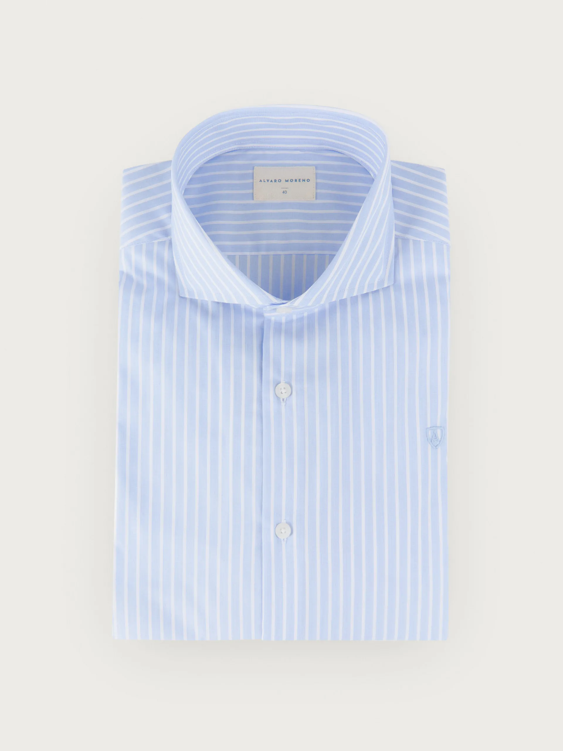 Camisas Vestir|Camisas Vestir-Alvaro Moreno CAMISA COMFORT RAYAS DIPLO Celeste