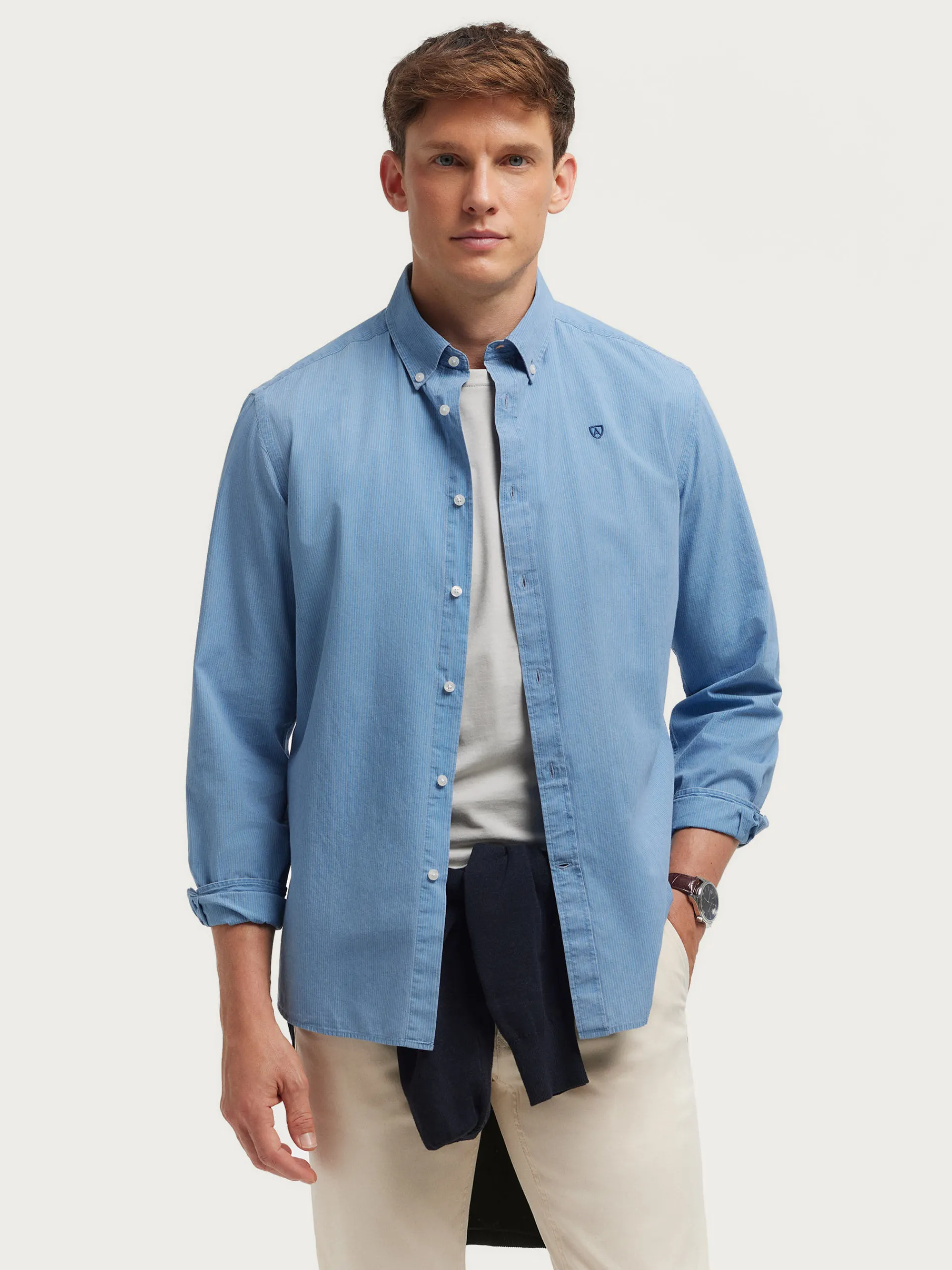 Casual-Alvaro Moreno CAMISA DENIM RAYAS Azul