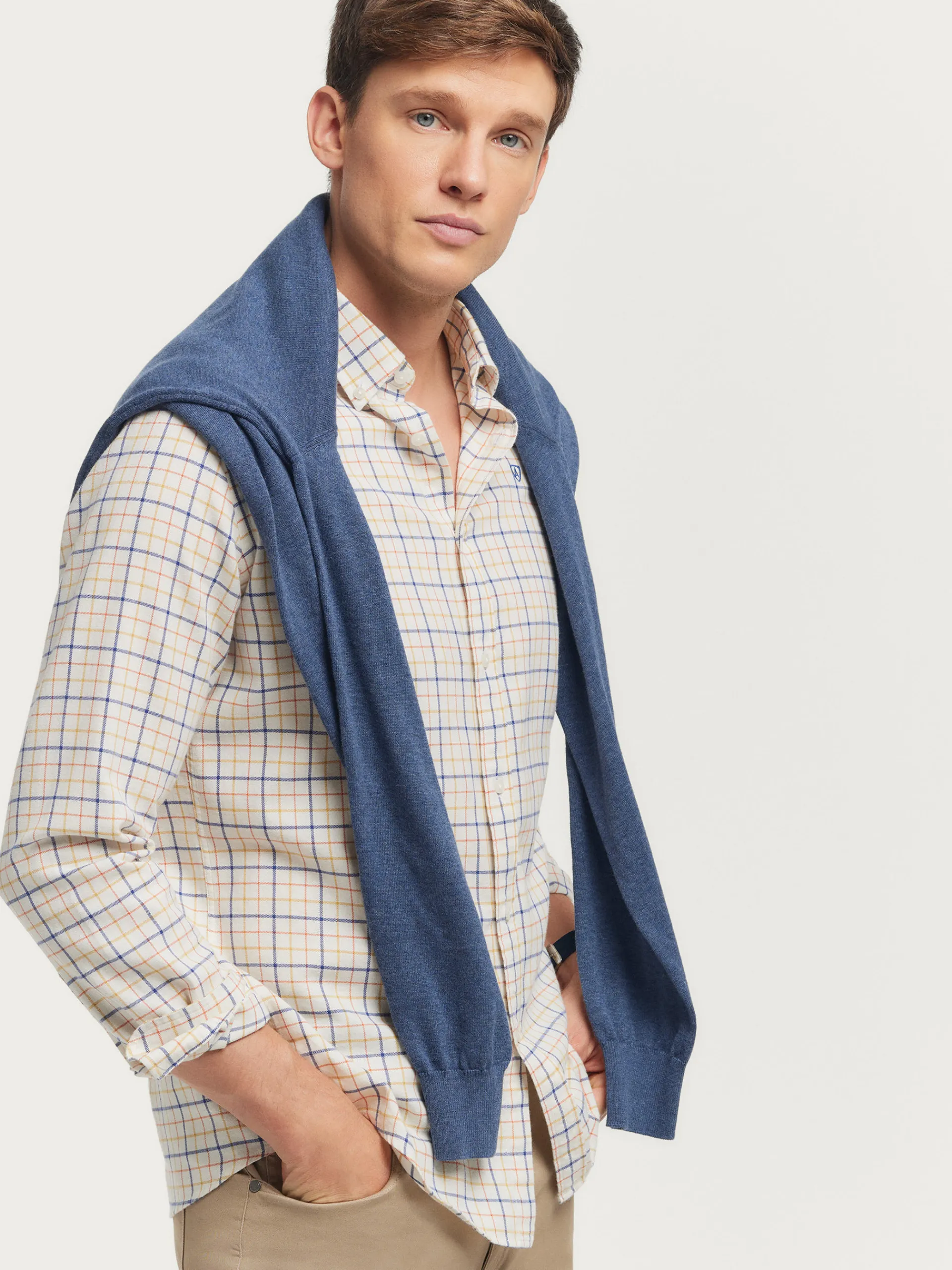 Franela-Alvaro Moreno CAMISA FLANNEL CHECKS Naranja
