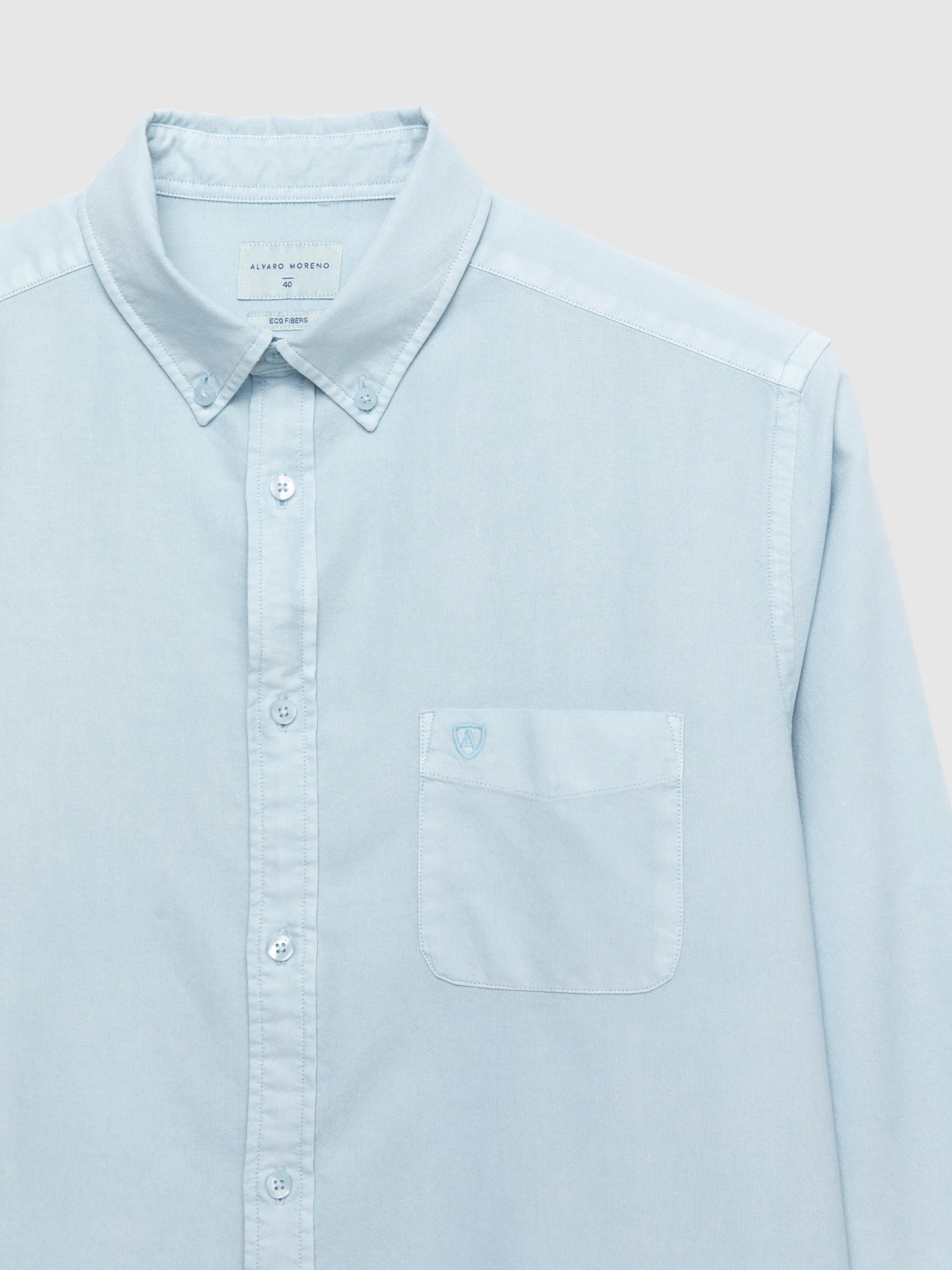 Oxford-Alvaro Moreno CAMISA OXFORD POCKET DYE Celeste