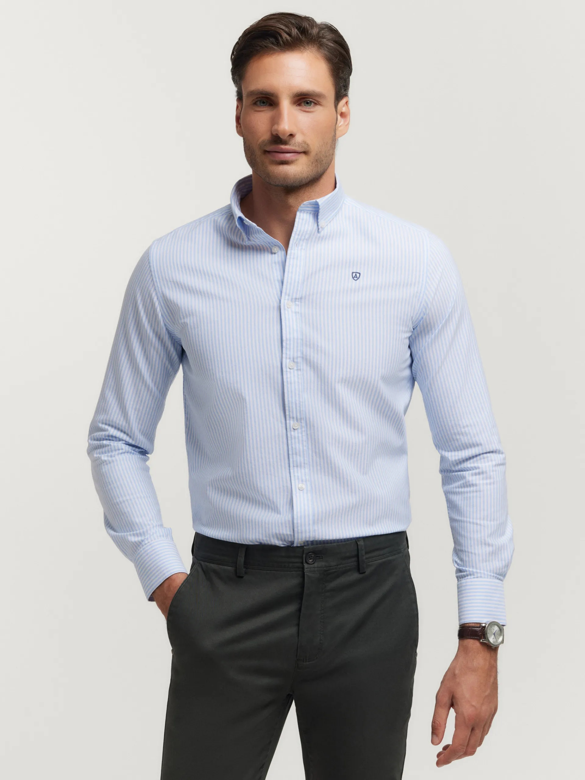 Oxford-Alvaro Moreno CAMISA OXFORD RAYAS Celeste