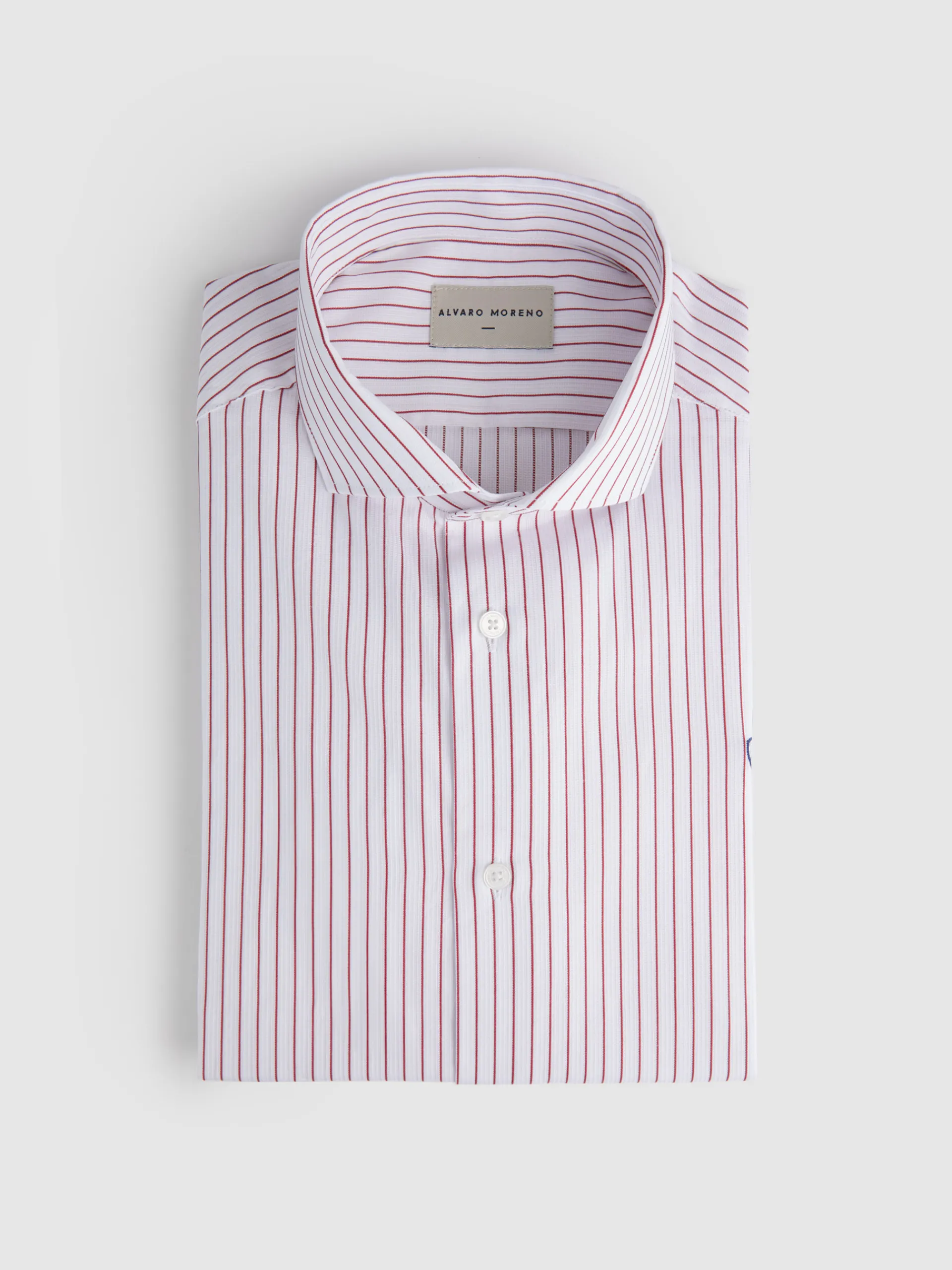 Camisas Vestir|Camisas Vestir-Alvaro Moreno CAMISA RAYAS ESTRUCTURA Rojo
