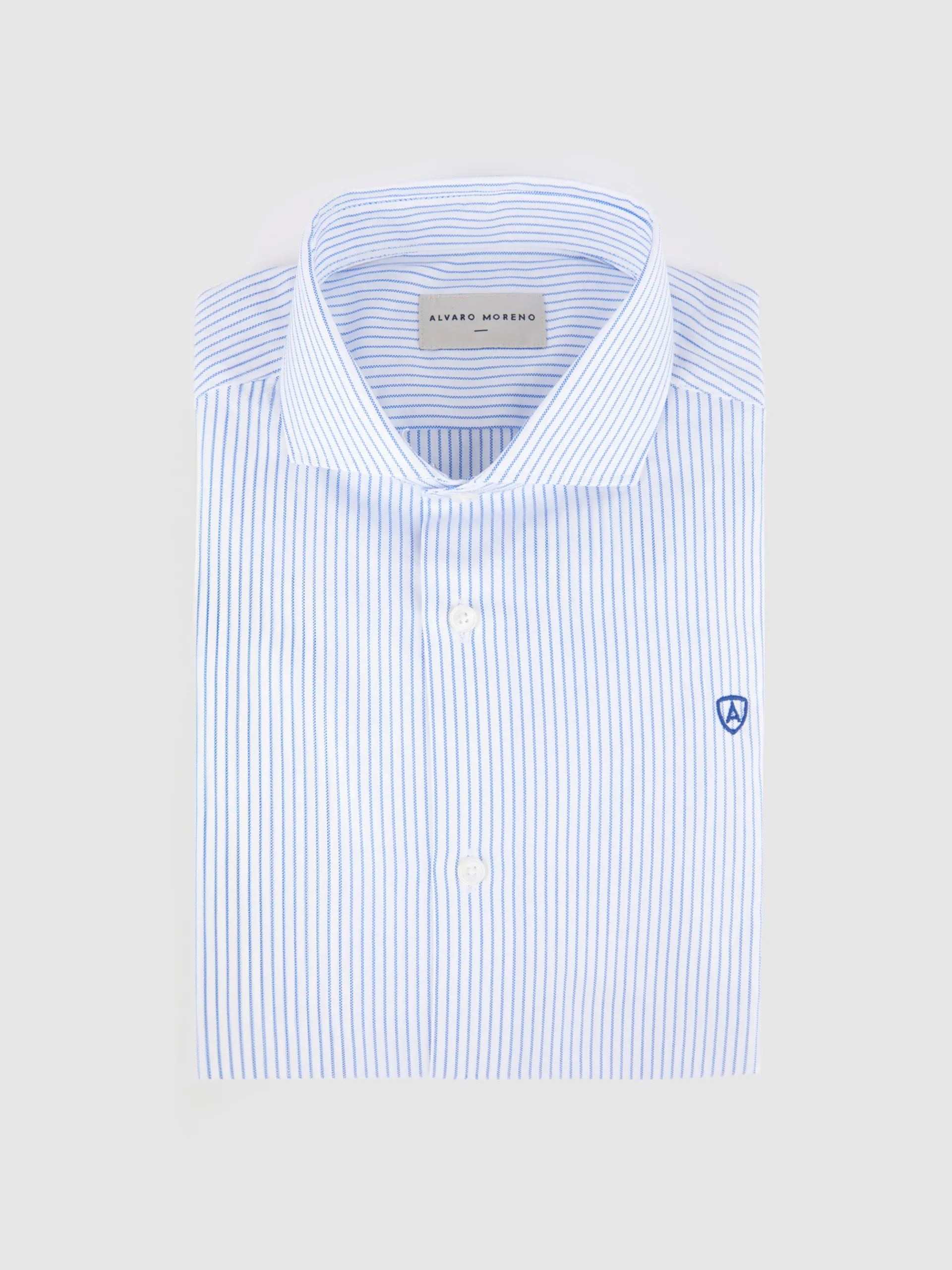 Camisas Vestir|Camisas Vestir-Alvaro Moreno CAMISA RAYAS PANAMA Azul