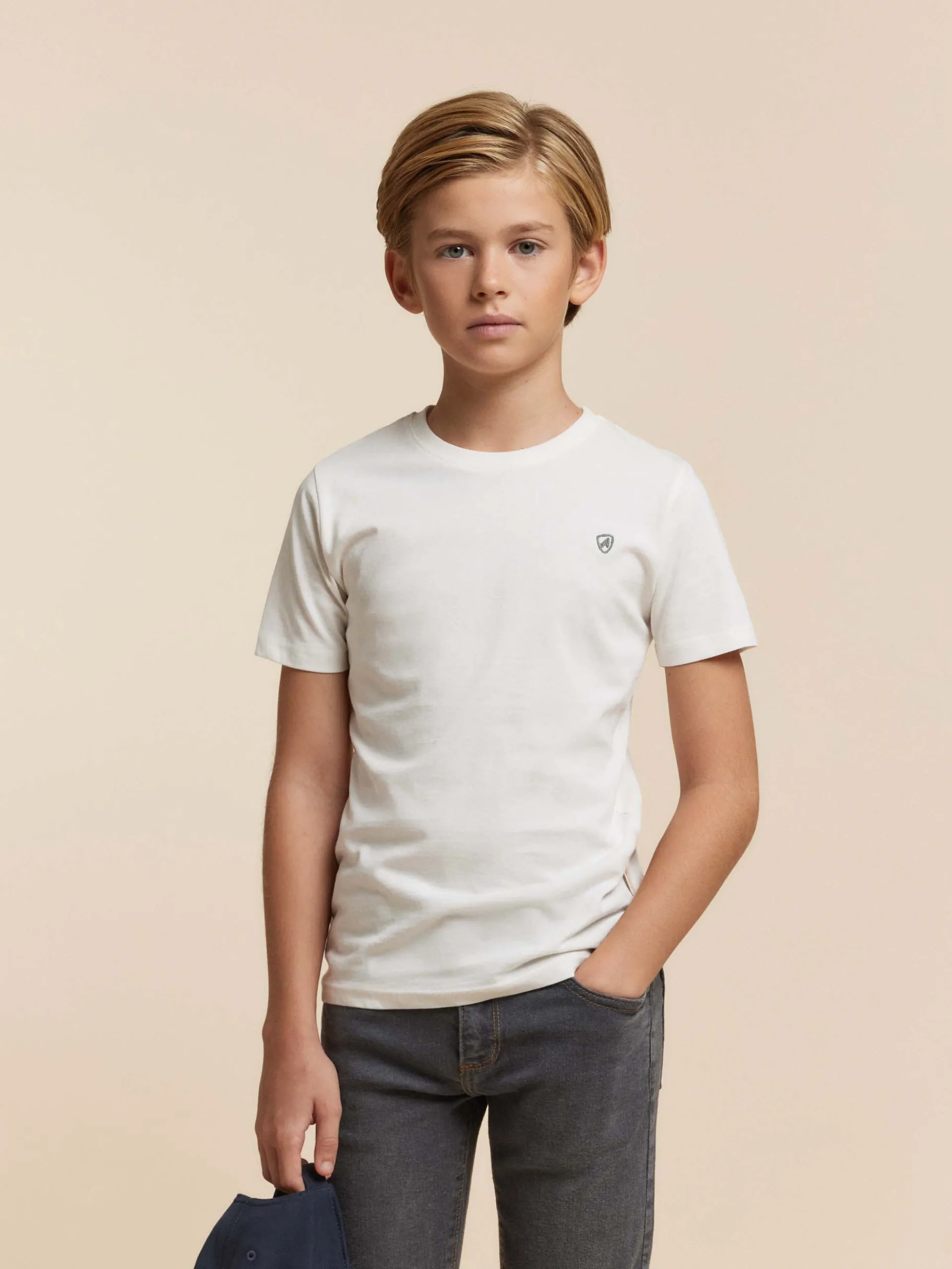 Camisetas-Alvaro Moreno CAMISETA BASICA KIDS Crudo