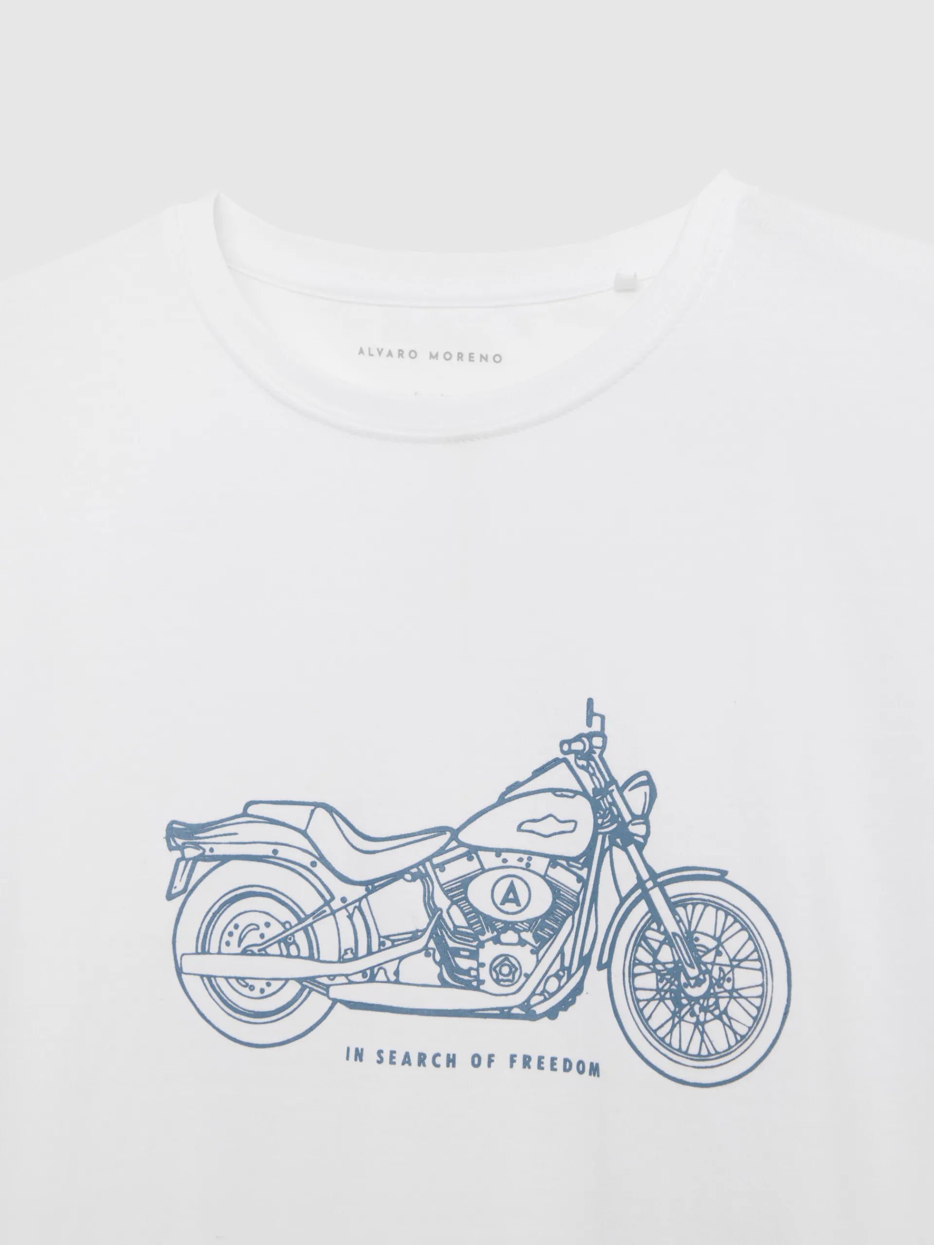 Camisetas-Alvaro Moreno CAMISETA MOTORCYCLE Blanco