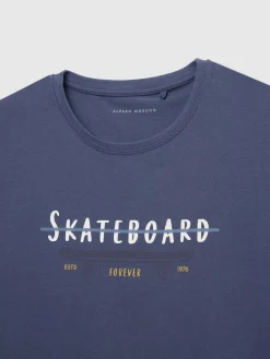 Camisetas-Alvaro Moreno CAMISETA SKATEBOARD Azul Marino