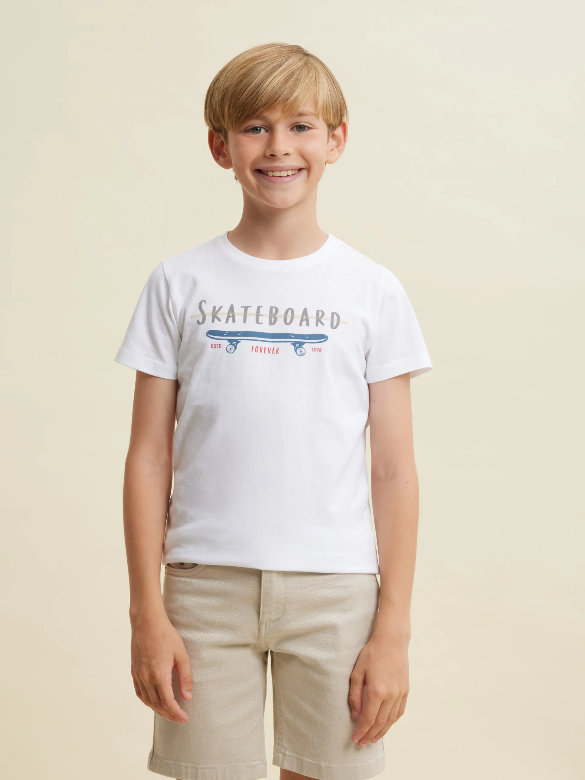 Camisetas-Alvaro Moreno CAMISETA SKATEBOARD KIDS Blanco