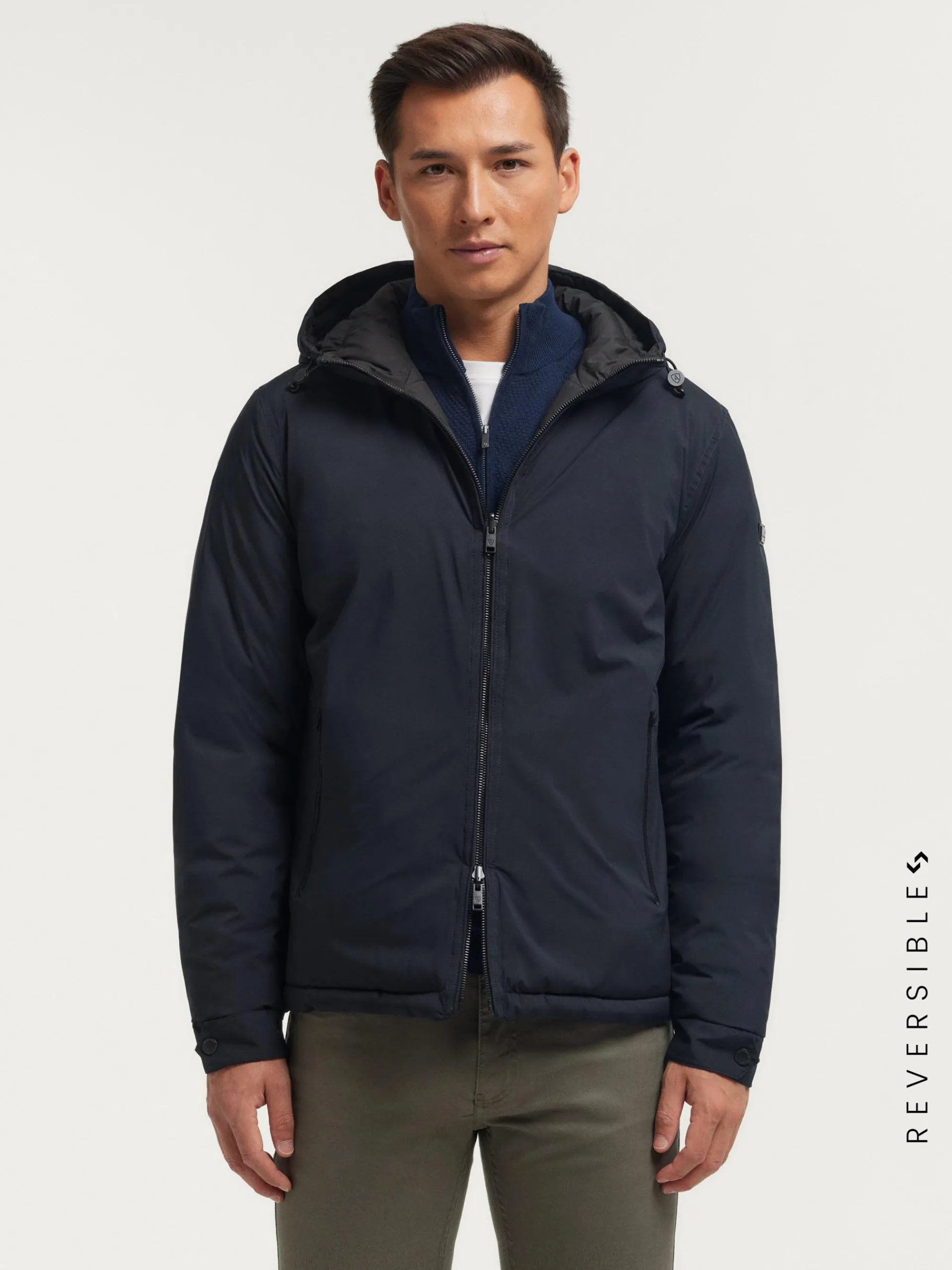Cazadoras Y Parkas-Alvaro Moreno CAZADORA RATCHED REVERSIBLE | MARRÓN Azul Marino