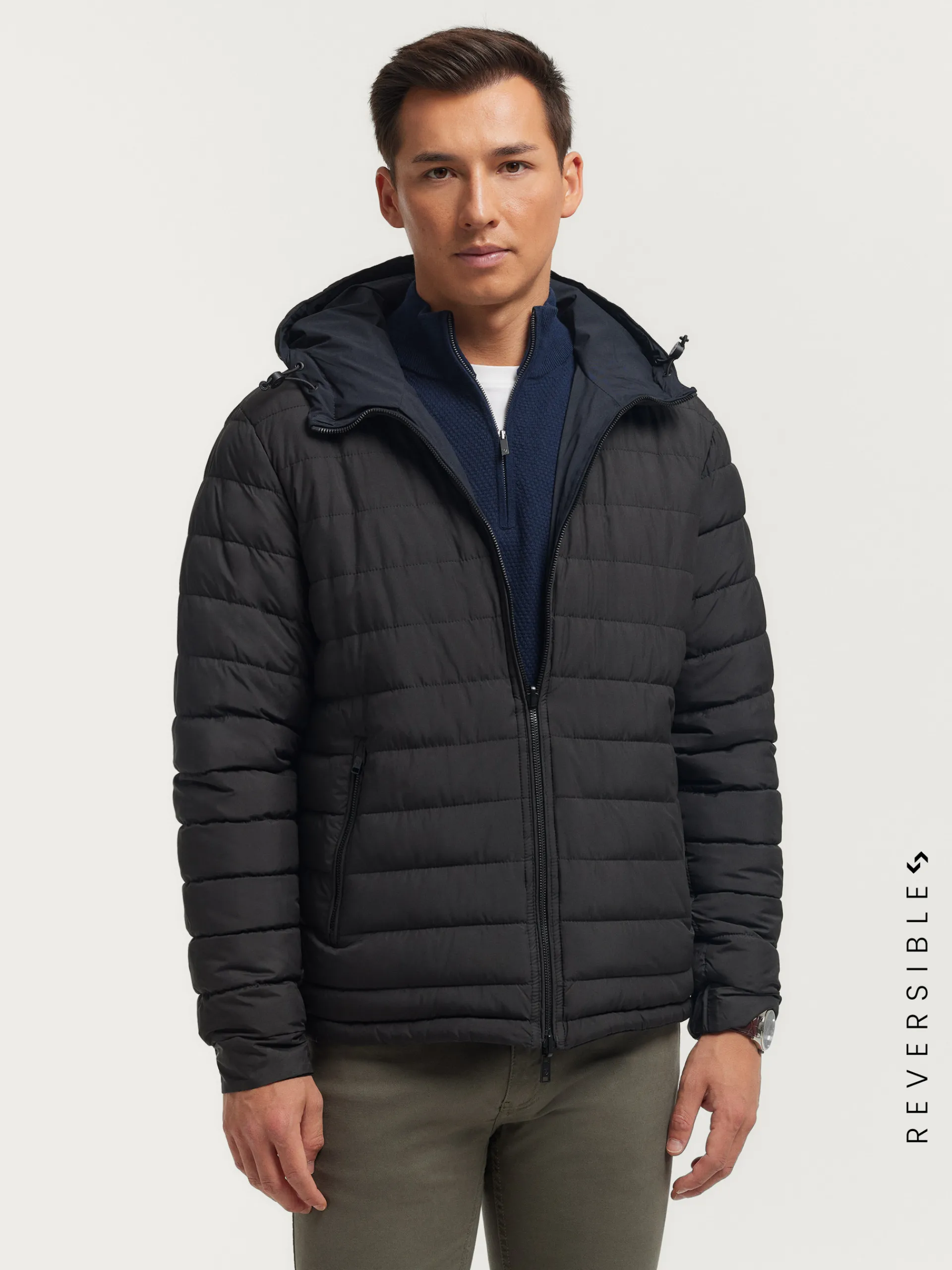 Cazadoras Y Parkas-Alvaro Moreno CAZADORA RATCHED REVERSIBLE | MARRÓN Azul Marino
