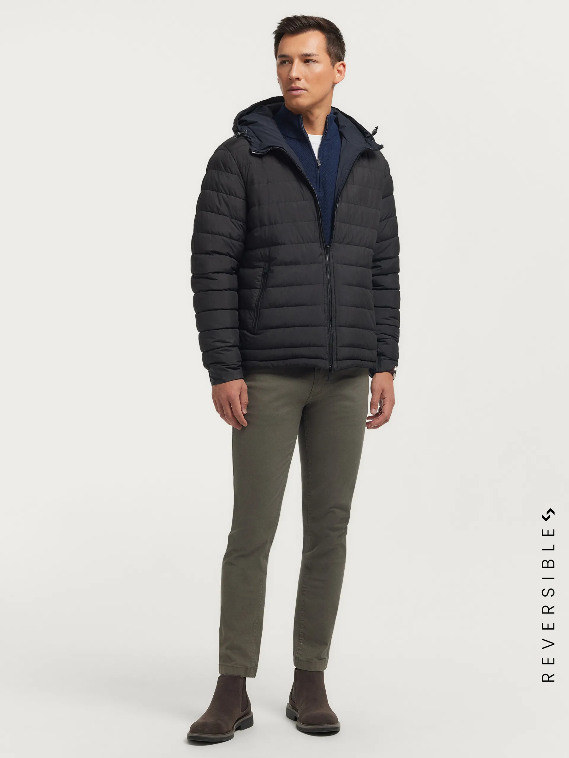 Cazadoras Y Parkas-Alvaro Moreno CAZADORA RATCHED REVERSIBLE | MARRÓN Azul Marino