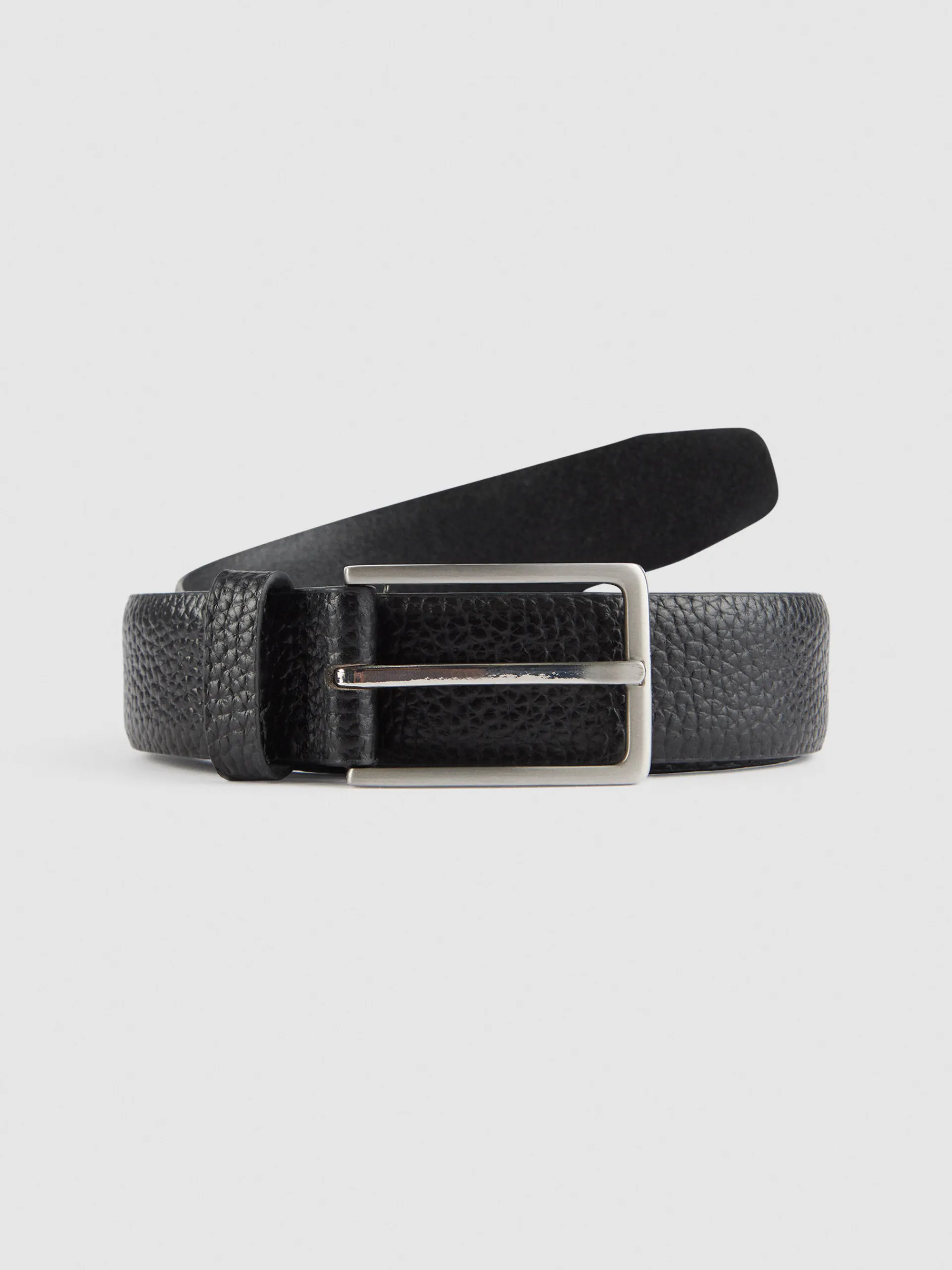 Cinturones-Alvaro Moreno CINTURON VESTIR LEATHER Negro