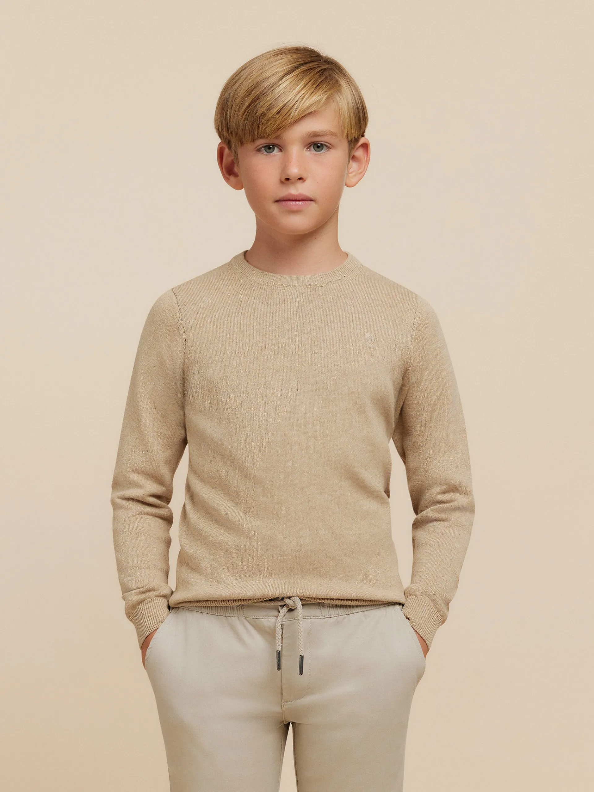 Jerséis-Alvaro Moreno JERSEY ROUND NECK KIDS Camel