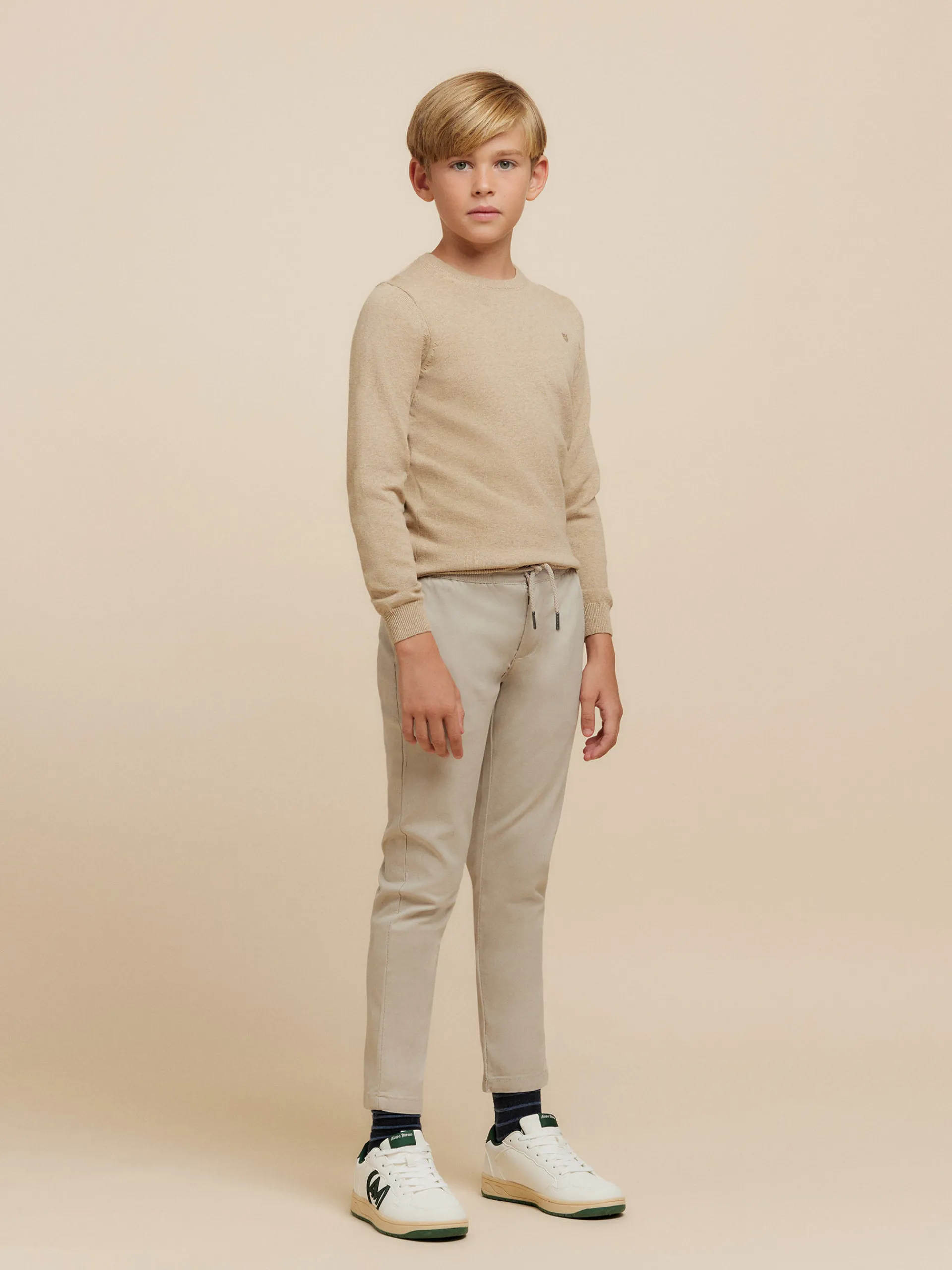 Jerséis-Alvaro Moreno JERSEY ROUND NECK KIDS Camel