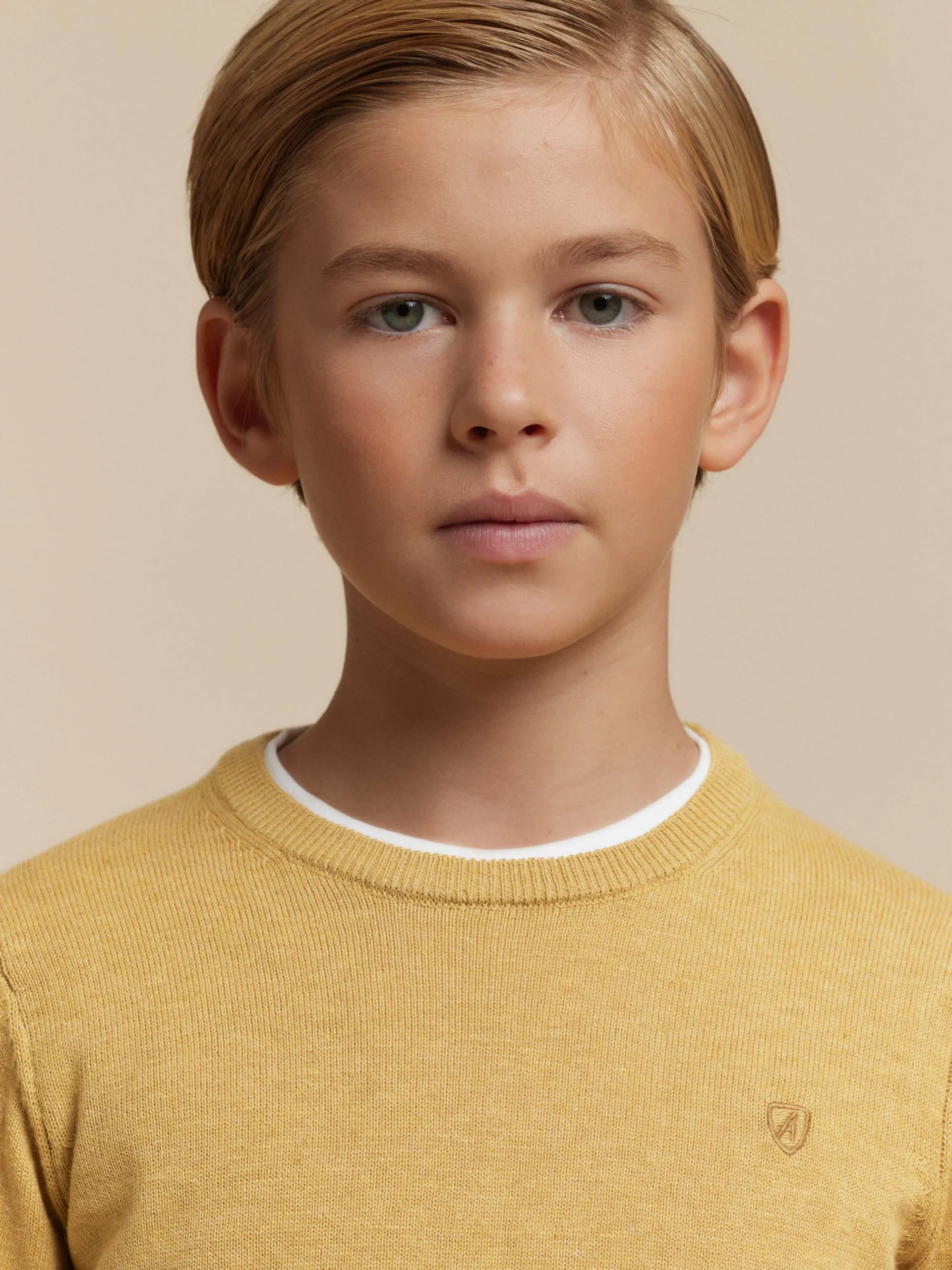 Jerséis-Alvaro Moreno JERSEY ROUND NECK KIDS Mostaza