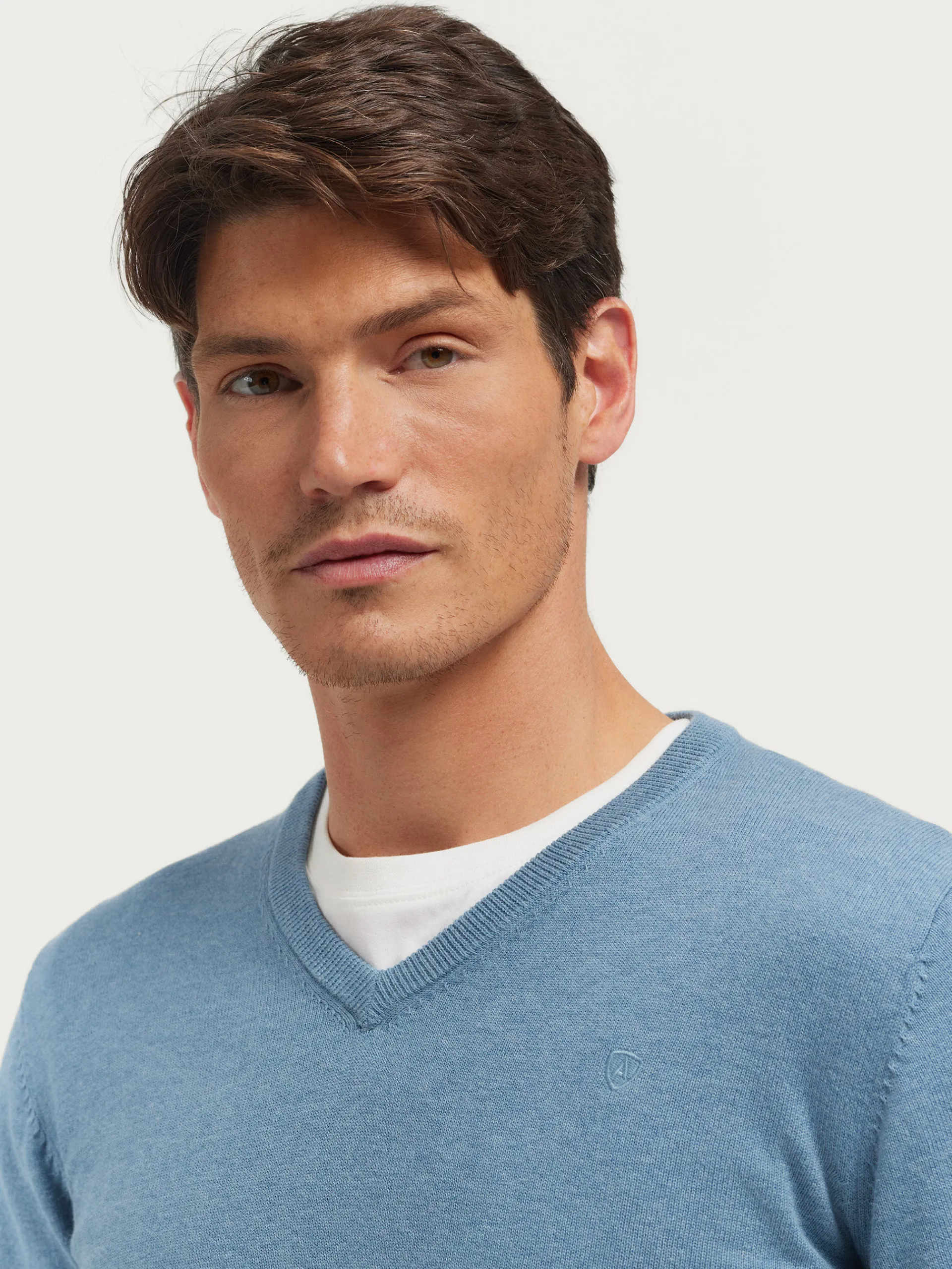 Jerséis-Alvaro Moreno JERSEY V-NECK TRENDY Celeste