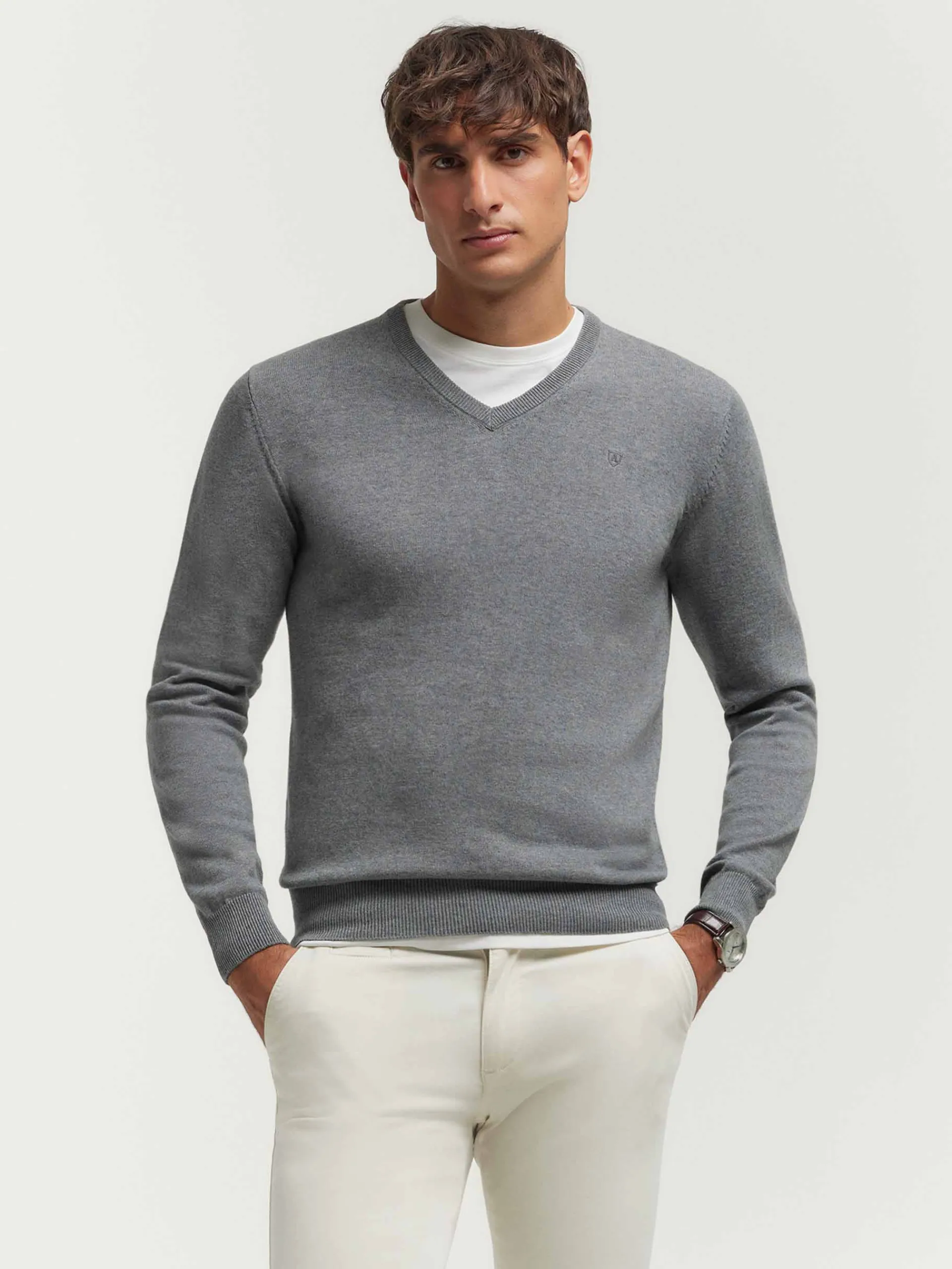 Jerséis-Alvaro Moreno JERSEY V-NECK TRENDY Gris