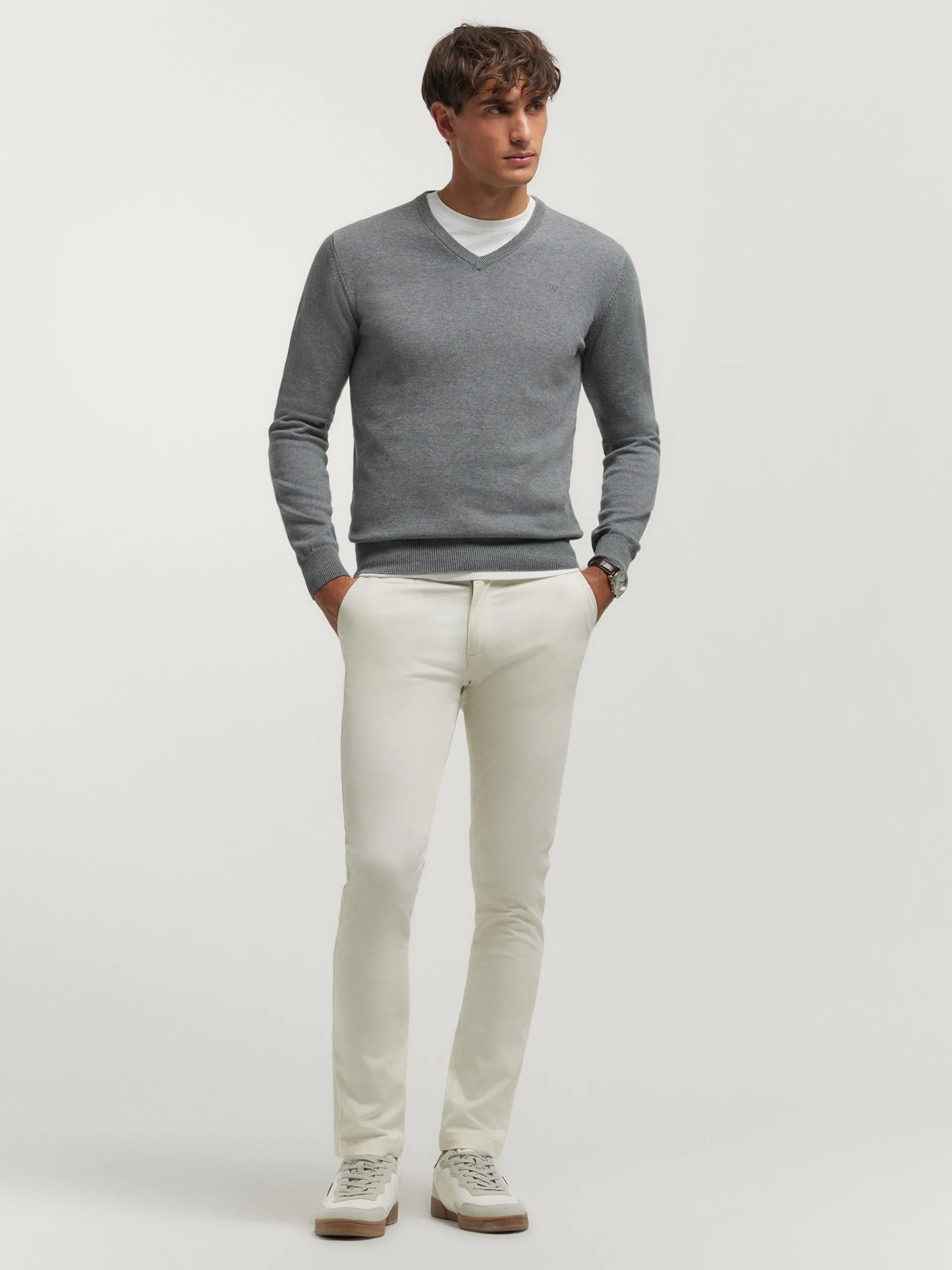 Jerséis-Alvaro Moreno JERSEY V-NECK TRENDY Gris