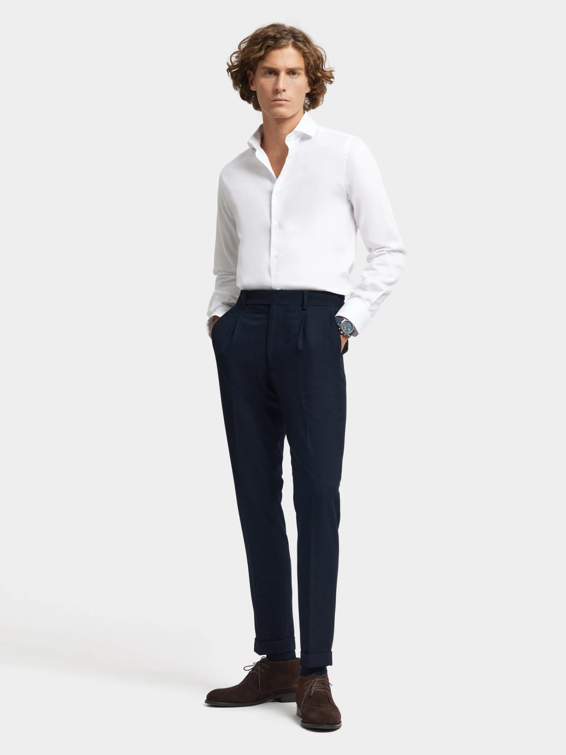 Trajes|Trajes-Alvaro Moreno PANTALON CLASSIC TWILL Azul Marino