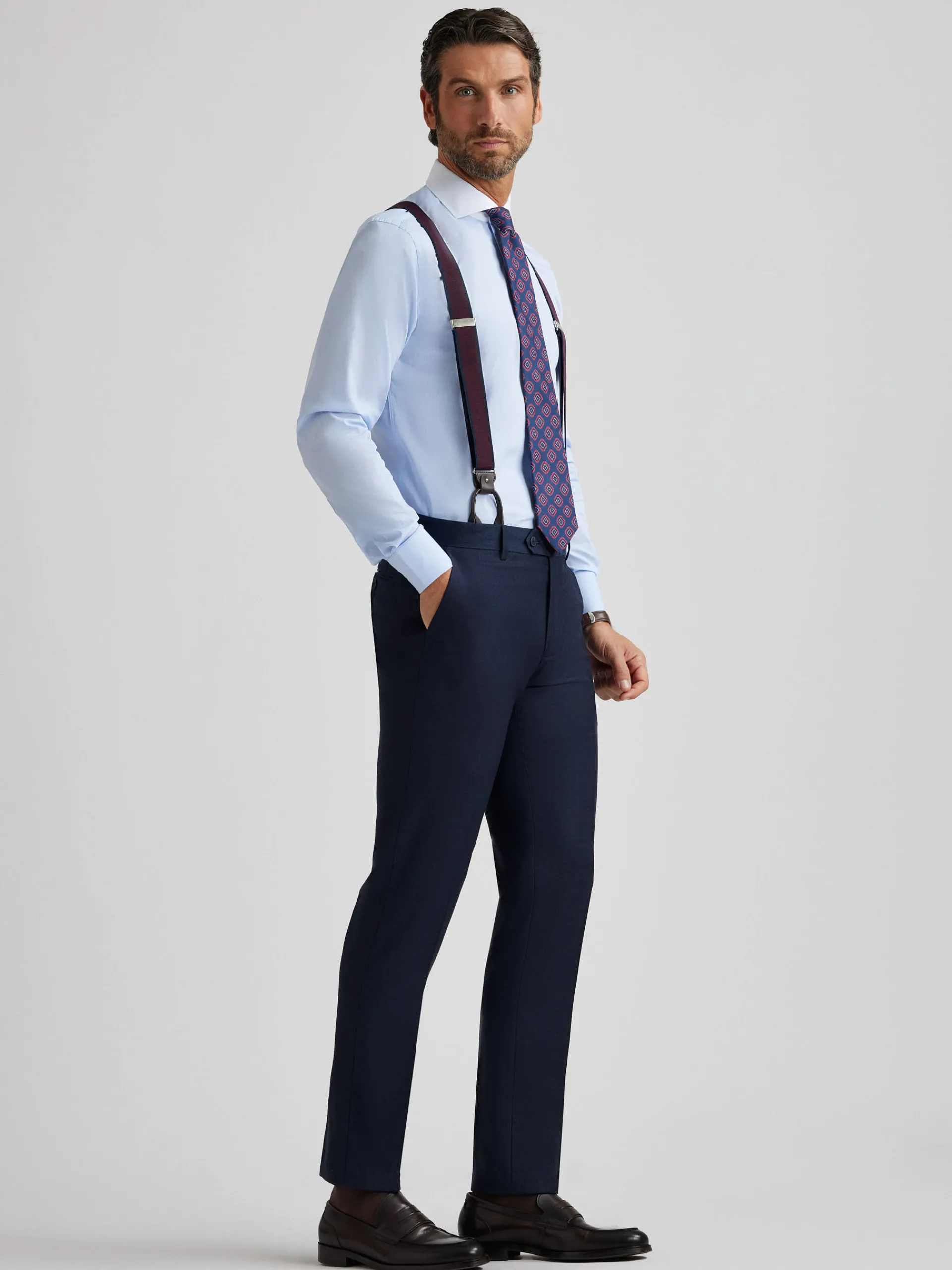 Trajes|Trajes-Alvaro Moreno PANTALON FIL A FIL Azul Marino