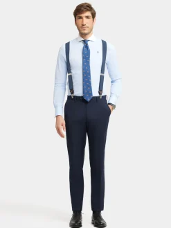 Trajes|Trajes-Alvaro Moreno PANTALON TWILL CRUZADO Azul Marino
