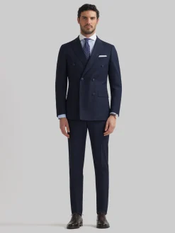 Trajes|Trajes-Alvaro Moreno PANTALON TWILL CRUZADO Azul Marino
