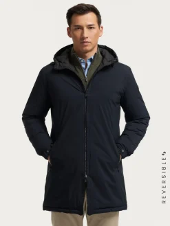Cazadoras Y Parkas-Alvaro Moreno PARKA RATCHED REVERSIBLE | MARRÓN Azul Marino