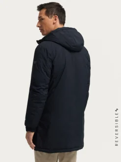 Cazadoras Y Parkas-Alvaro Moreno PARKA RATCHED REVERSIBLE | MARRÓN Azul Marino