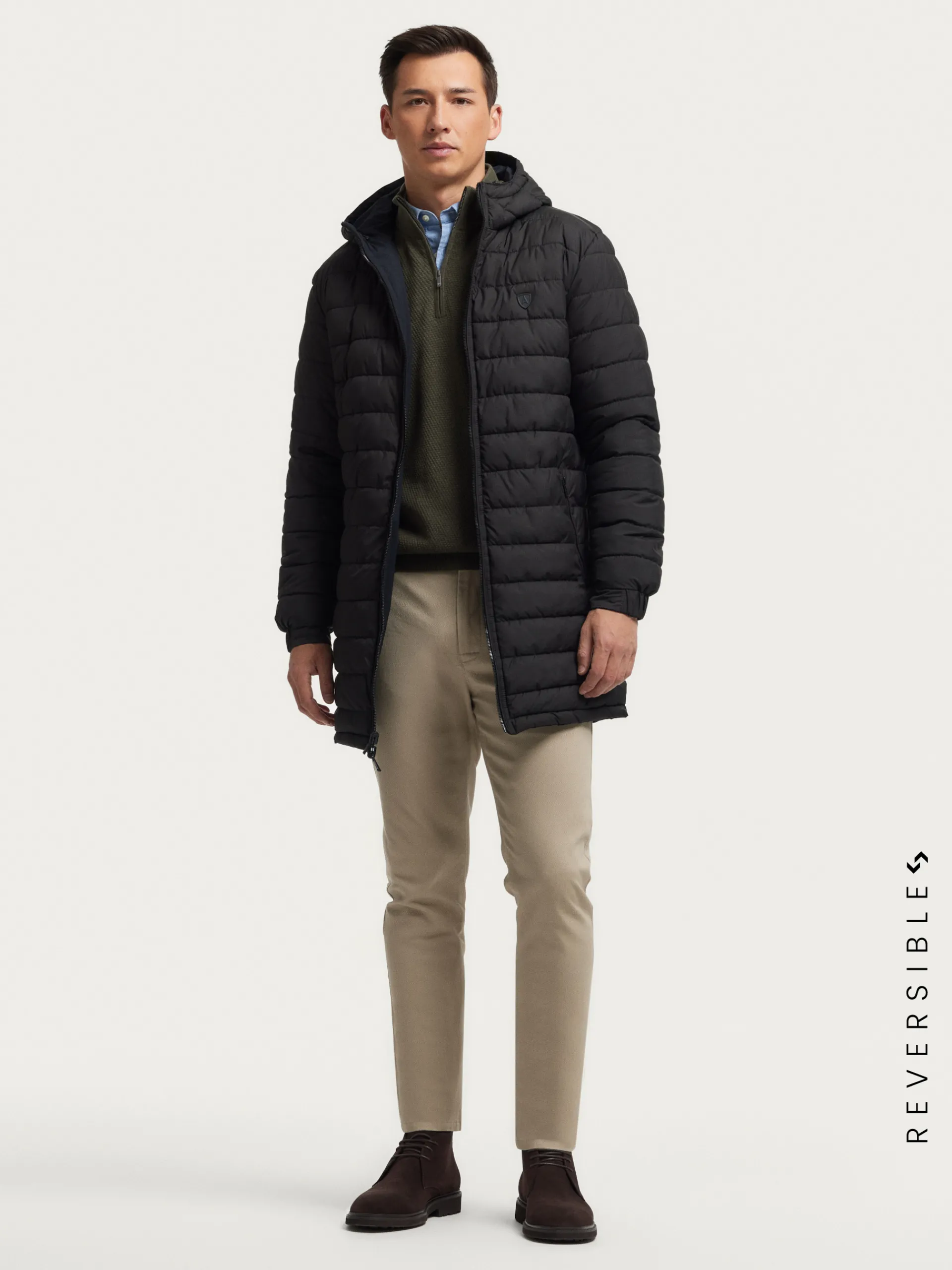 Cazadoras Y Parkas-Alvaro Moreno PARKA RATCHED REVERSIBLE | MARRÓN Azul Marino
