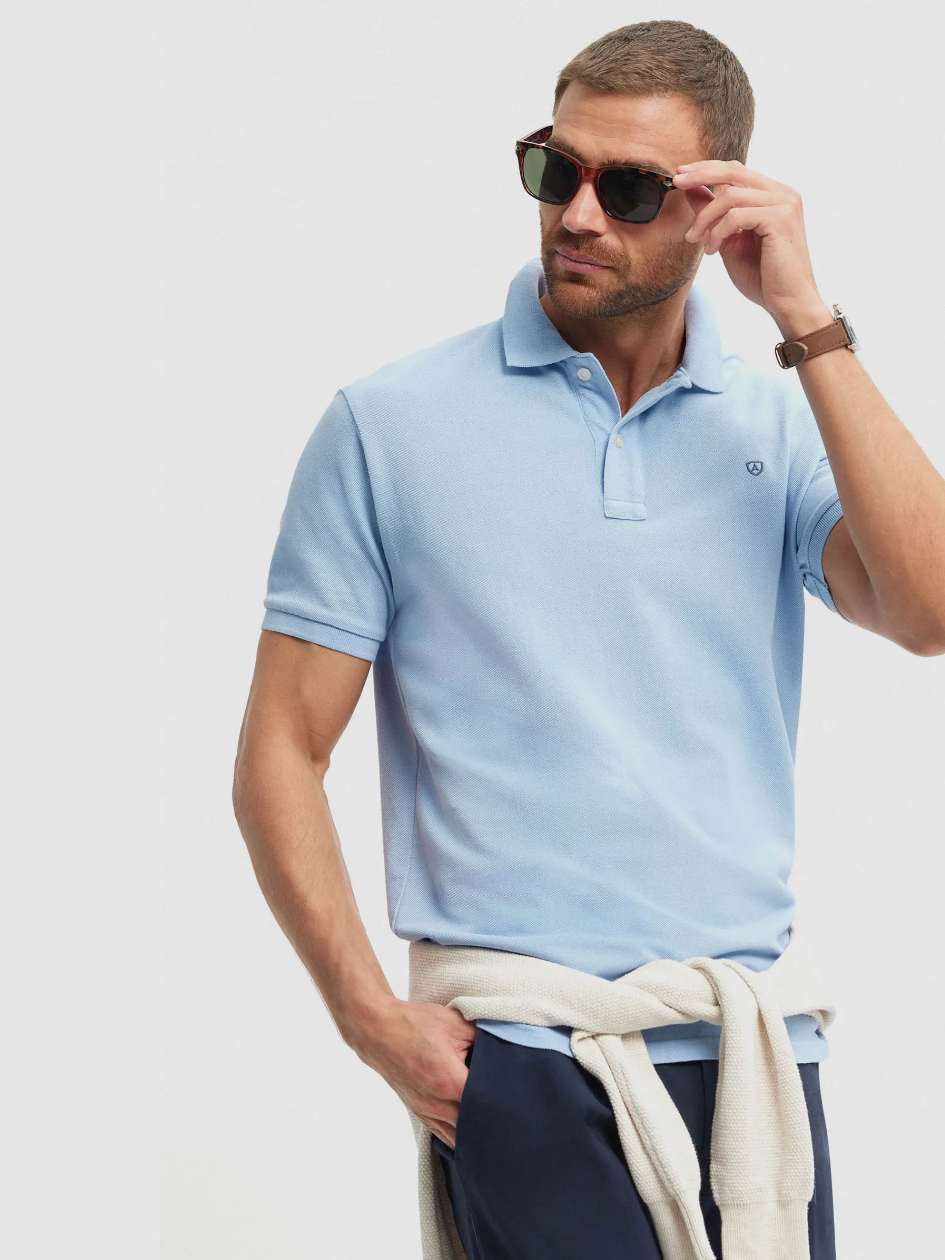 Polos Y Poleras-Alvaro Moreno POLO BASIC Celeste
