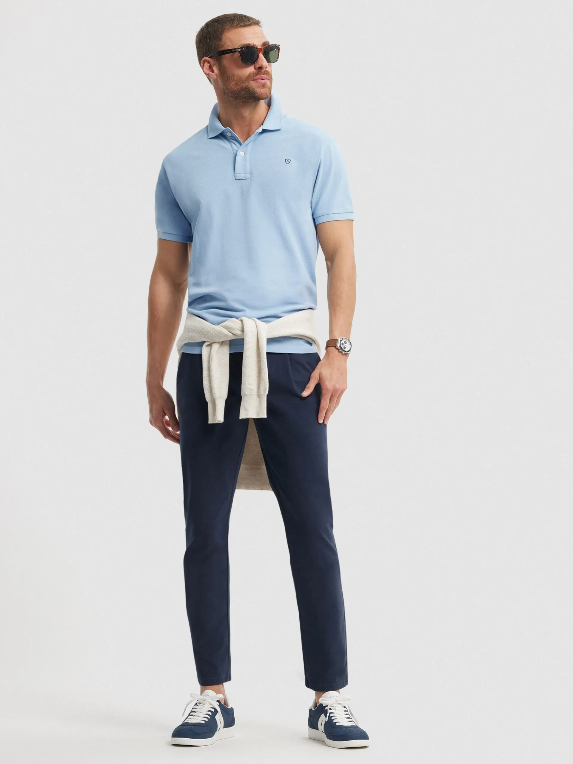 Polos Y Poleras-Alvaro Moreno POLO BASIC Celeste