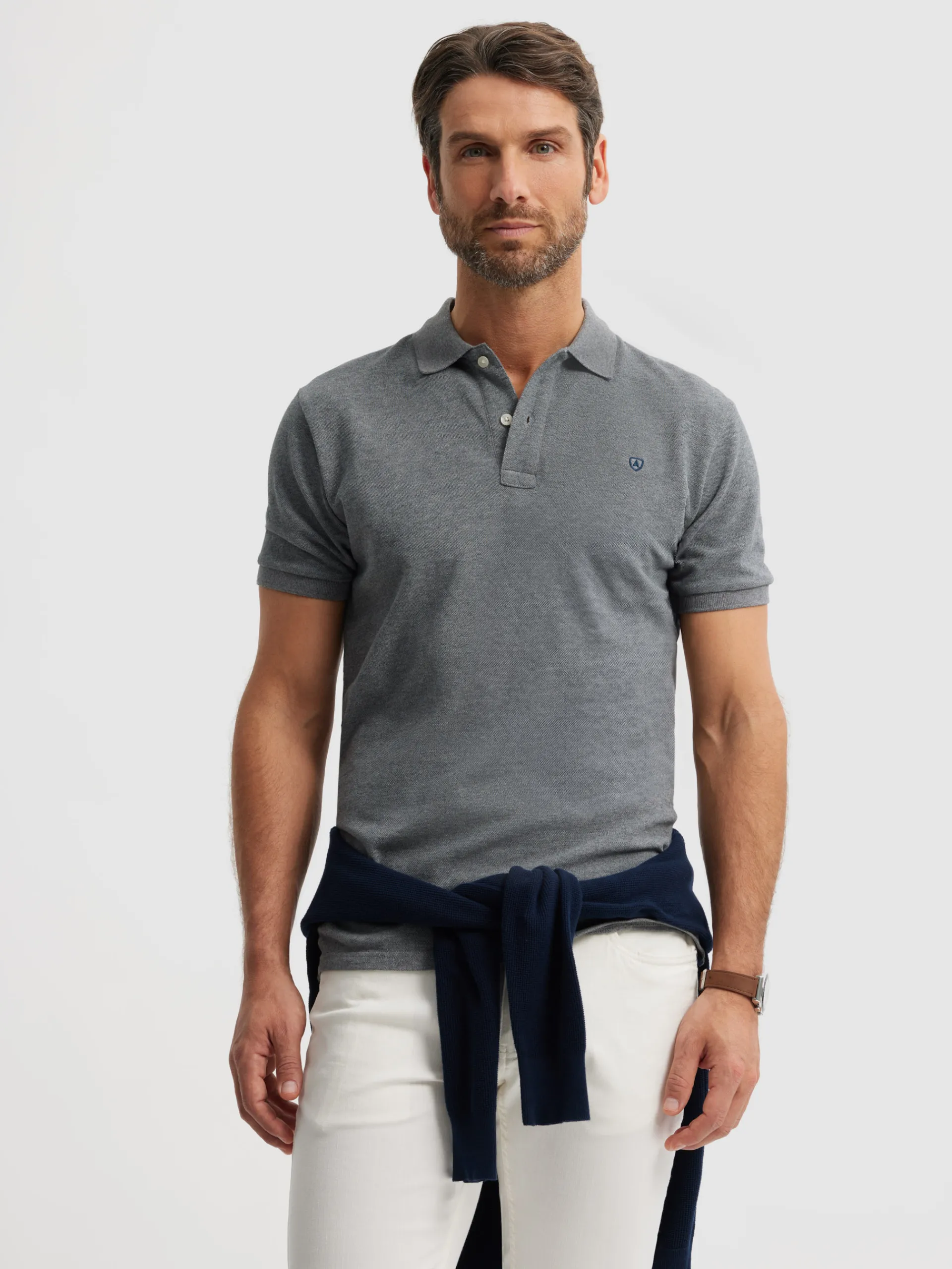 Polos Y Poleras-Alvaro Moreno POLO BASIC Gris