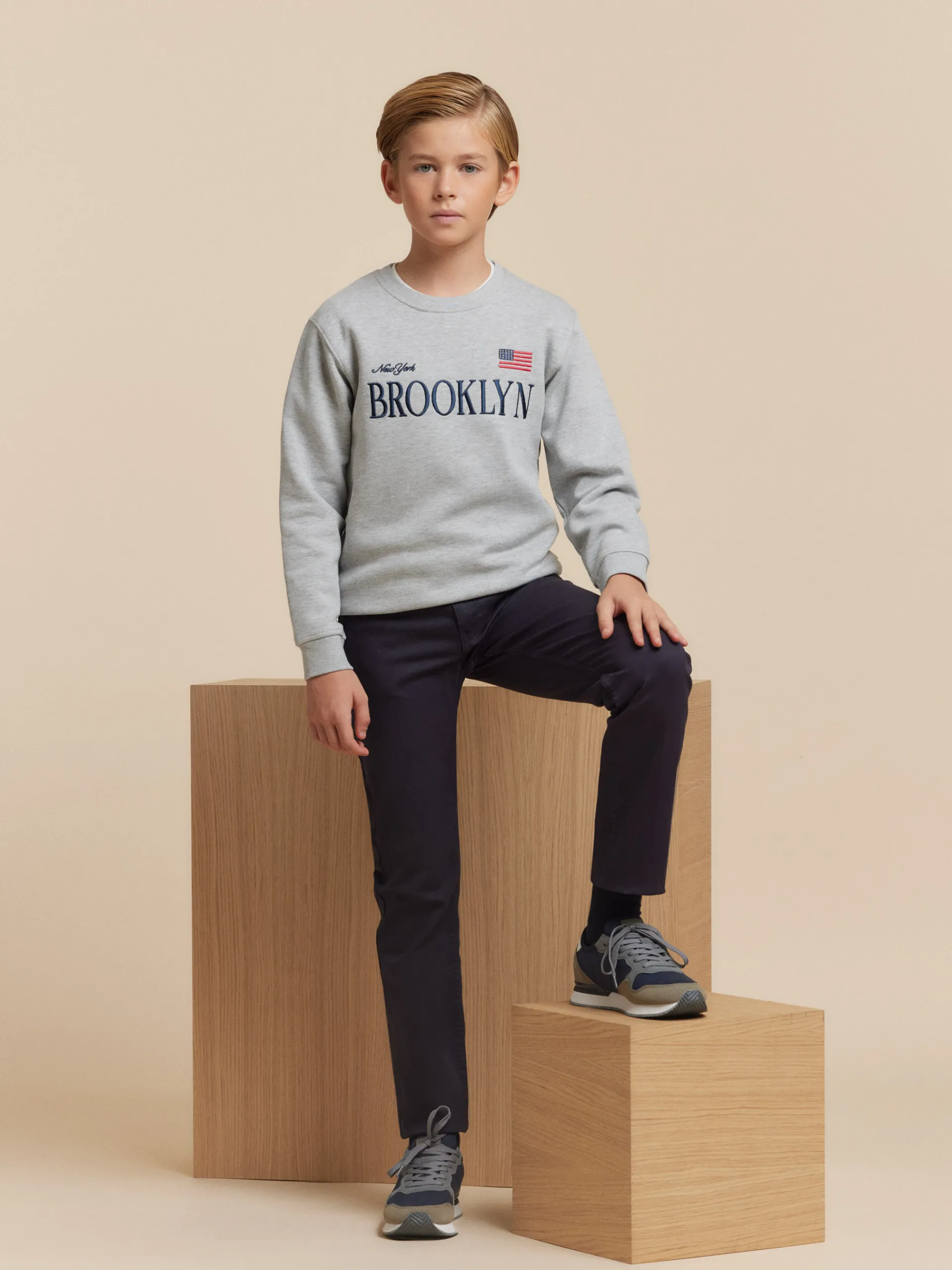 Sudaderas-Alvaro Moreno SUDADERA BROOKLIN KIDS Gris